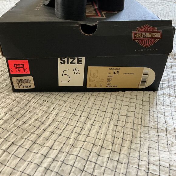 Harley Davidson Sadie Black Leather Boots Womens Sz 5.5 with box - Picture 6 of 9